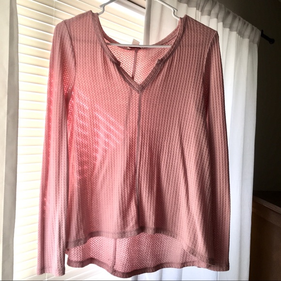 Arizona Jean Company Tops - Arizona Jeans Mauve Waffle Knit stop